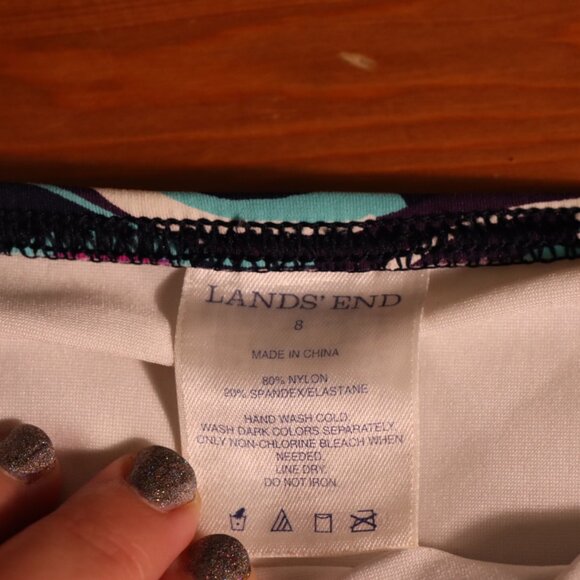 Land's End Two piece bikini set Bra 13, 36DDD/38; Bottom Size 8, blue purple - Picture 9 of 12